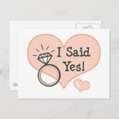 イエスと言った ウェディング発表ポストカード 案内ポストカード (正面/裏面)