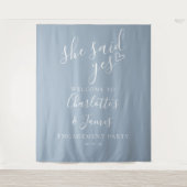 「イエスと言った」エンゲージメントパーティー フォトプロップ タペストリー (正面)