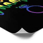 イエスと言った ゲイ LGBT プライド レインボー グルーム バチェラー ポスター (角)
