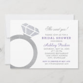 イエスと言った シルバーリング ブライダルシャワー 招待状 (正面)