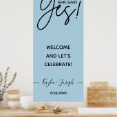 イエスと言った ソフトブルー 婚約 おめでとう ポスター (キッチン)