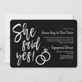 「イエスと言った」デュアルリングエンゲージメントディナー招待状 招待状 (正面)