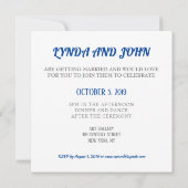 「イエスと言った」ピンクとパープルの花の水彩 招待状 (裏面)