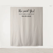 イエスと言った フォトブース 婚約 背景 タペストリー (正面)