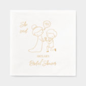 「イエスと言った」ブライダルシャワー 箔ナプキン (正面)