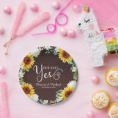 イエスと言った! ラスティックなひまわりのエンゲージメントパーティー ペーパープレート (パーティー)