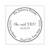 イエスと言った！ 保存日付  差出人住所 ラバースタンプ (インプリント)