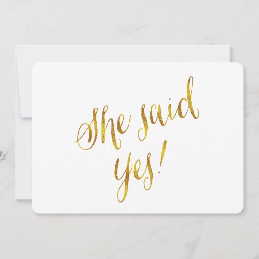 「イエスと言った」名言 偽金箔 メタリック デザイン 案内状 (正面)