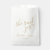 イエスと言った 婚約パーティー おしゃれ ゴールド フェイバーバッグ (正面)