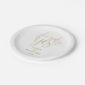 イエスと言った 婚約パーティー エレガント ゴールド ペーパープレート (アングル)