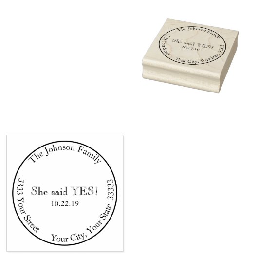 イエスと言った！ 日付を保存  返信先住所 ラバースタンプ (押印)