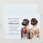 イエスと言って アフリカ系アメリカ人のブライズメイドへの提案 招待状 (正面/裏面)