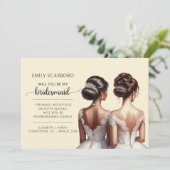 イエスと言って！アフリカ系アメリカ人のブライズメイドへの提案 招待状 (スタンド正面)