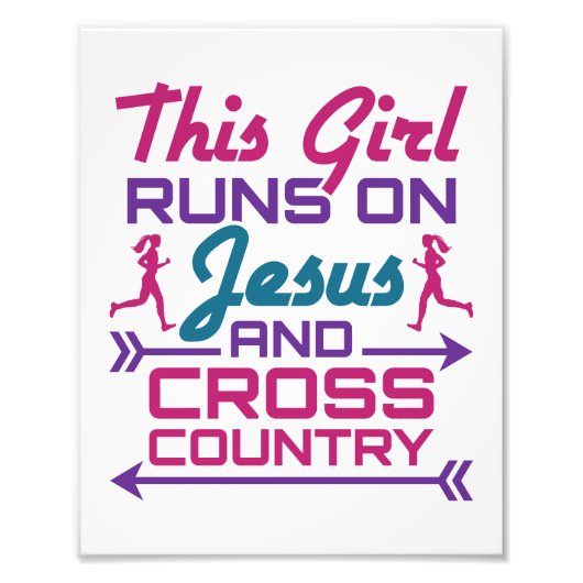 イエスと走クロスカントリーの少女 フォトプリント (正面)
