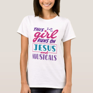 イエスと走ミュージカルの女の子 Tシャツ