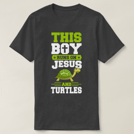 イエスと走亀の子がトルトをおもしろいペット Tシャツ (デザイン正面)