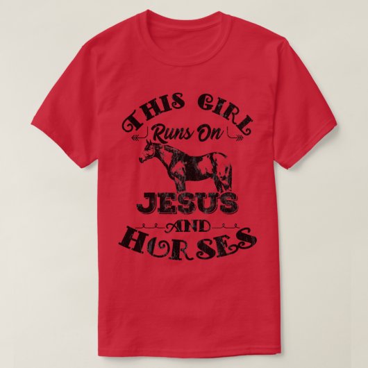 イエスと走馬の贈り物グラフィックのこの女の子 Tシャツ (デザイン正面)