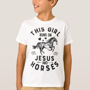 イエスと走馬の馬馬の女の子 Tシャツ