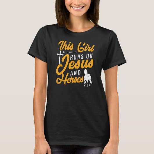 イエスと走馬の馬馬の女の子 Tシャツ (正面)