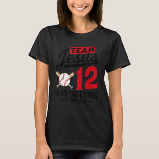 イエスと野球チームJesus Christian Matthew 28 Tシャツ (正面)