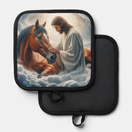 イエスと馬との哀れみの静かな光景 鍋敷き (正面/裏面)