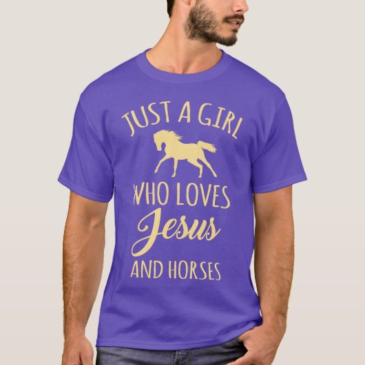 イエスと馬の面白い引用 馬好きのためのビンテージ風デザイン Tシャツ (正面)