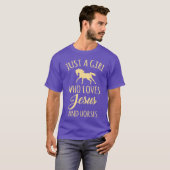 イエスと馬の面白い引用 馬好きのためのビンテージ風デザイン Tシャツ (正面フル)