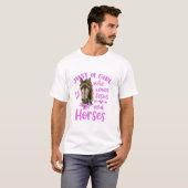 イエスと馬を愛するただの女の子 馬好きガール Tシャツ (正面フル)