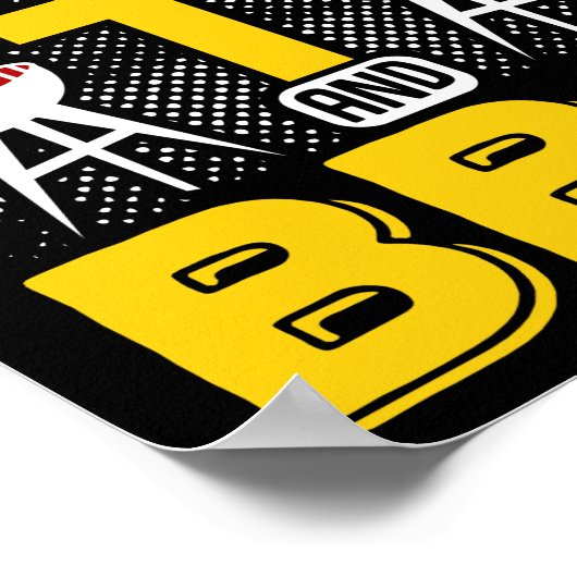 イエスとBBQの走喫煙者のグリルの上の男の子 ポスター (角)