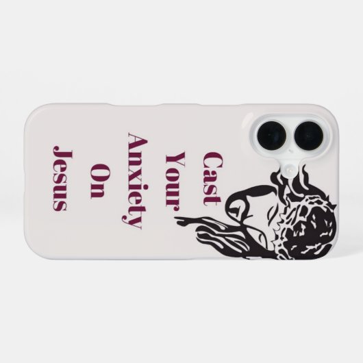 「イエスに不安を投げ掛ける」フォン16電話ケース iPhone 16ケース (裏面横)