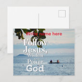 イエスに従う 自然の景観 パーソナライズ ポストカード (正面/裏面)