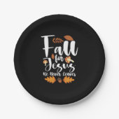 イエスに恋して 彼は感謝祭を離れることはない キリスト ペーパープレート (正面)