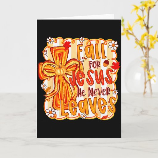 イエスに恋して 彼は決して離れない クリスチャンの信仰 カード (黄色い花)