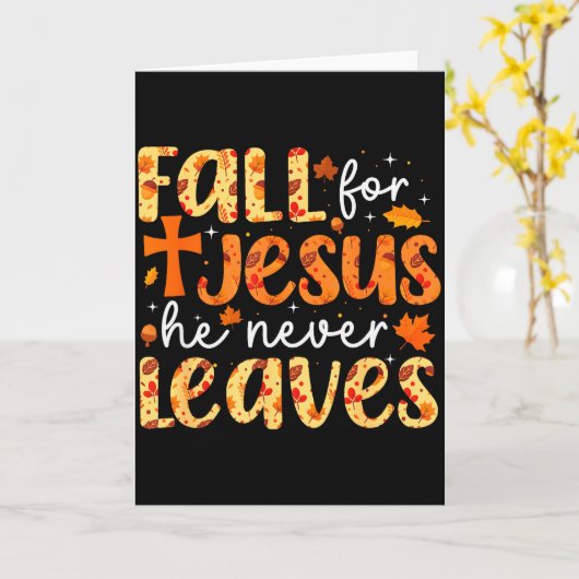 イエスに恋して、彼は決して離れない レトロオータムありがとう カード (黄色い花)