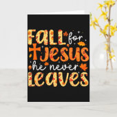 イエスに恋して、彼は決して離れない レトロオータム サンクス カード (黄色い花)