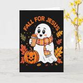 イエスに恋する かわいいおばけのハロウィン カード (黄色い花)