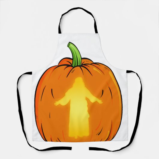 イエスのかぼちゃのハロウィンイエスデザイン エプロン (正面)