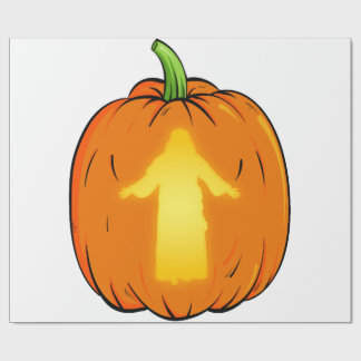 イエスのかぼちゃのハロウィンイエスデザイン ラッピングペーパー