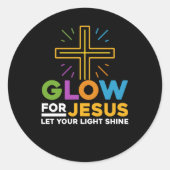 イエスのために輝く光を信じる信仰を交差させる ラウンドシール (正面)