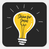 イエスのために輝く – Matthew 5:16 Sunday School Faith スクエアシール (正面)