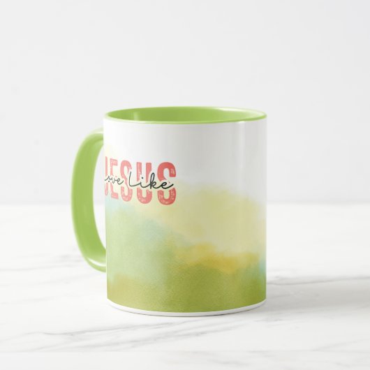 イエスのように愛する - クリスチャンのための感動的名言 マグカップ (正面左)