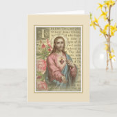 イエスのカトリック宗教的聖なるハート カード (黄色い花)