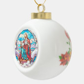 イエスのステンドグラスが玉座に横たわっている セラミックボールオーナメント (右)