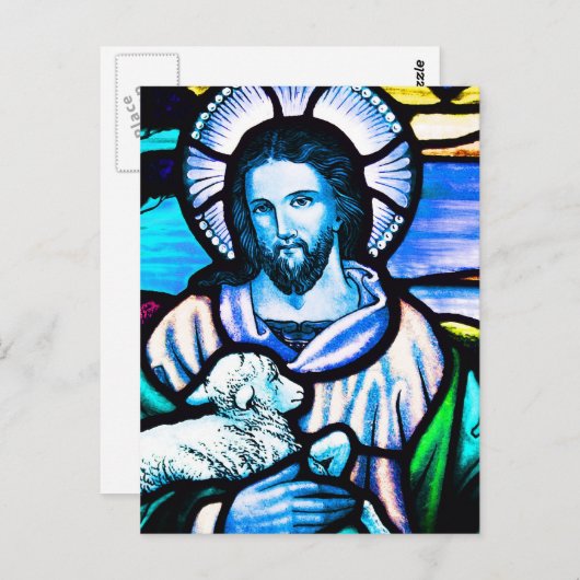 イエスのステンドグラス ポストカード (正面/裏面)