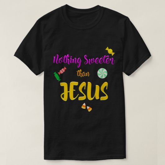 イエスのトランクまたはキャンディクリスチャンのハロウィーンを治療 Tシャツ (デザイン正面)