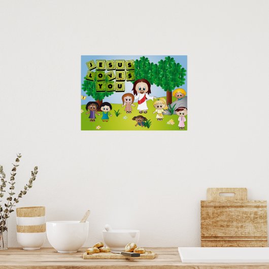 イエスのポス子供へター教会とクリチェ ポスター (キッチン)