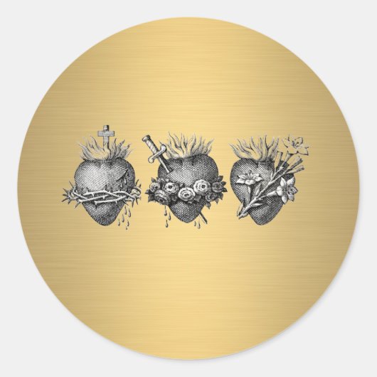 イエスの三つのハート,マリア,ヨセフの住所 ラウンドシール (正面)