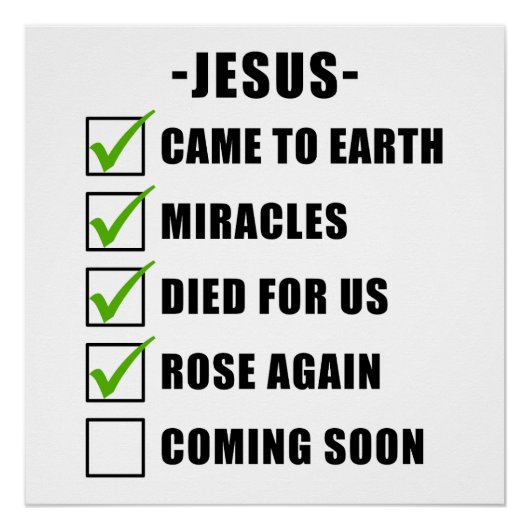 イエスの使命チェックリスト：キリスト教信仰福音 ポスター (正面)