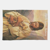 イエスの信仰、愛、キッ信じチンハンドタオル キッチンタオル (横)