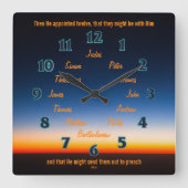 イエスの十二使徒 スクエア壁時計 (正面)